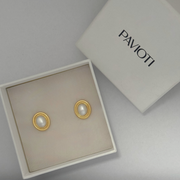 Cerceta Pearl Stud Earrings | Gold & Silver