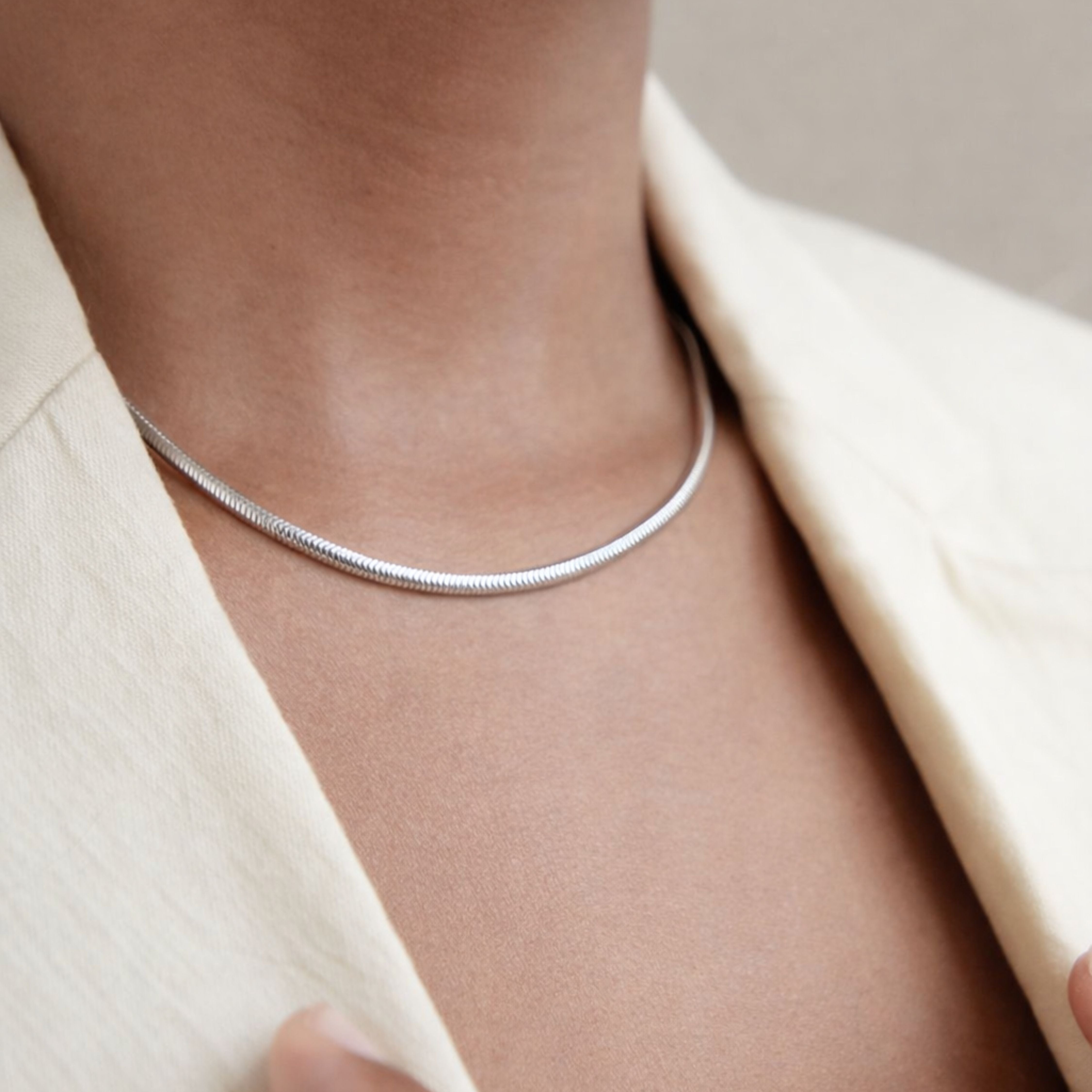 Sterna Sterling Silver Snake Chain Necklace – Pavioti Jewellery