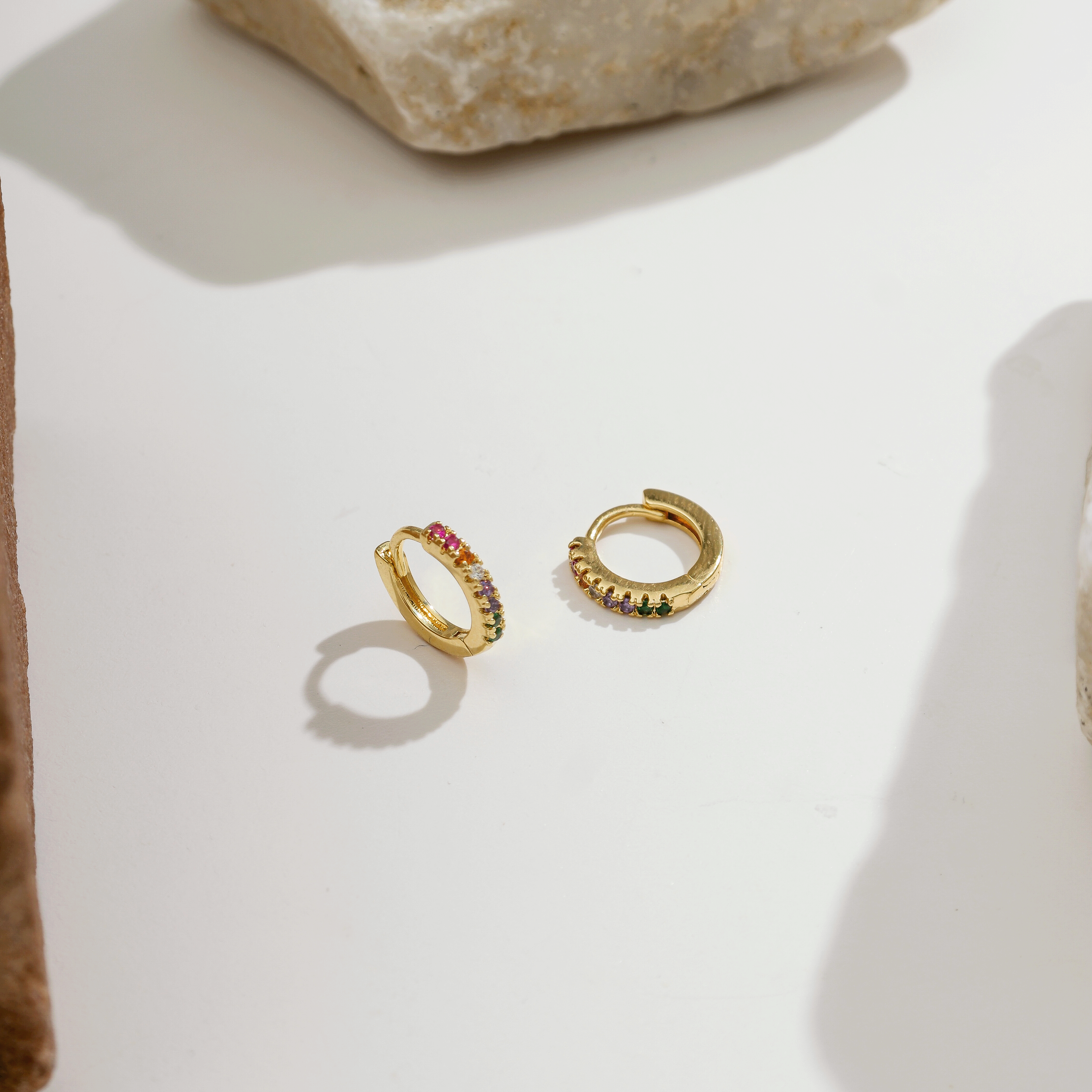 Pescatore Zirconia Hoop Earrings - Small | Gold