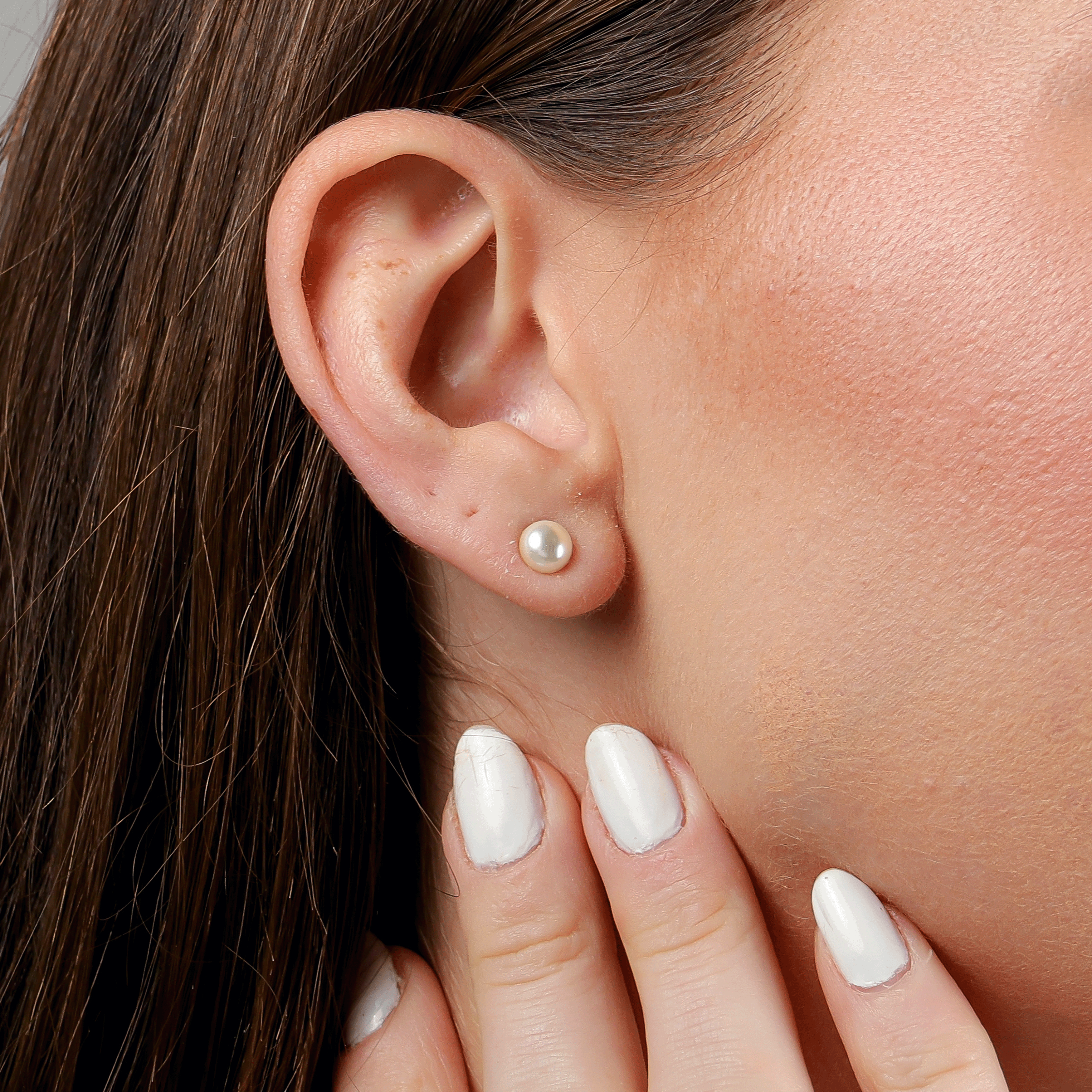 Biancone Half Freshwater Pearl Earrings - Small | Gold