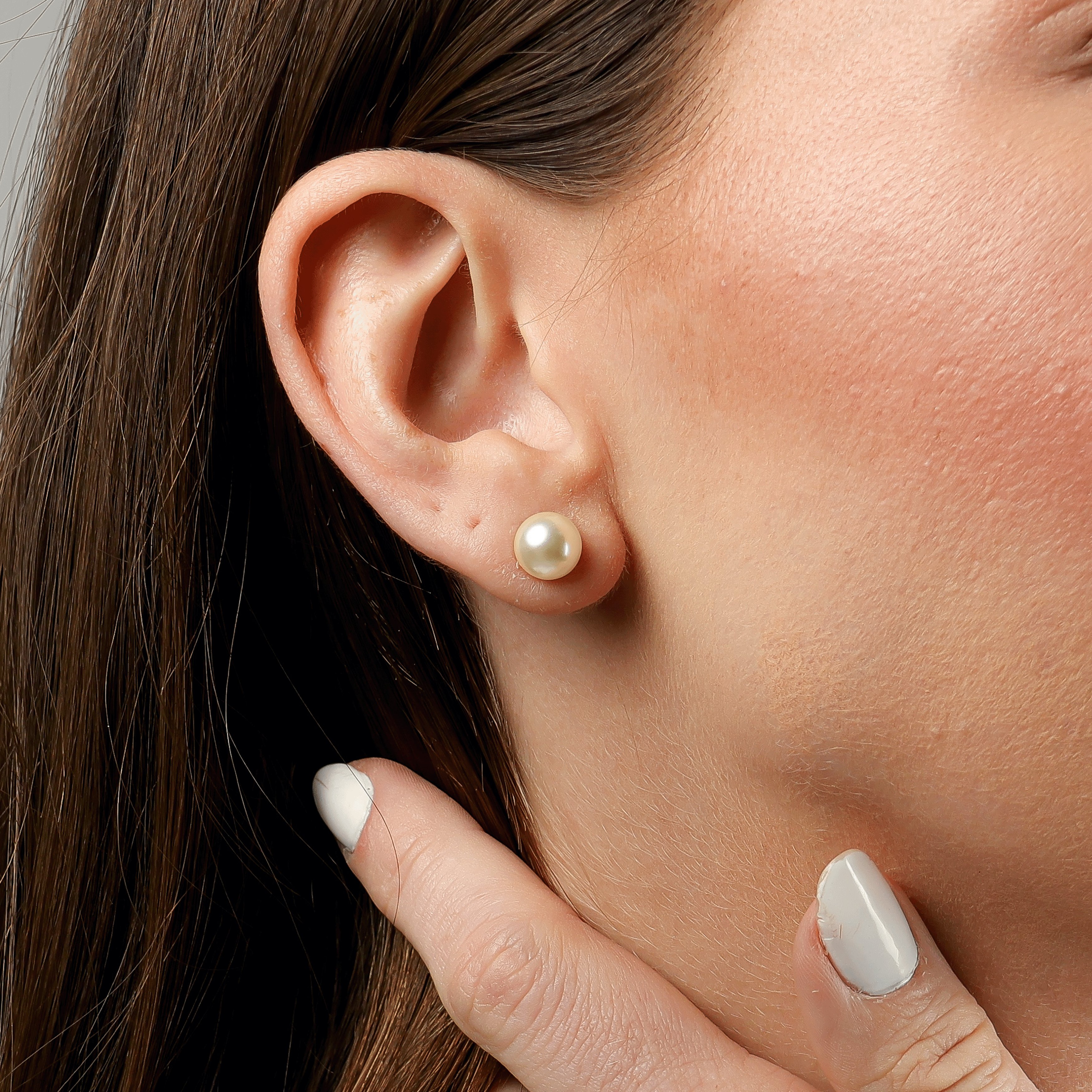 Merlo Round Freshwater Pearl Earrings - Large | Gold