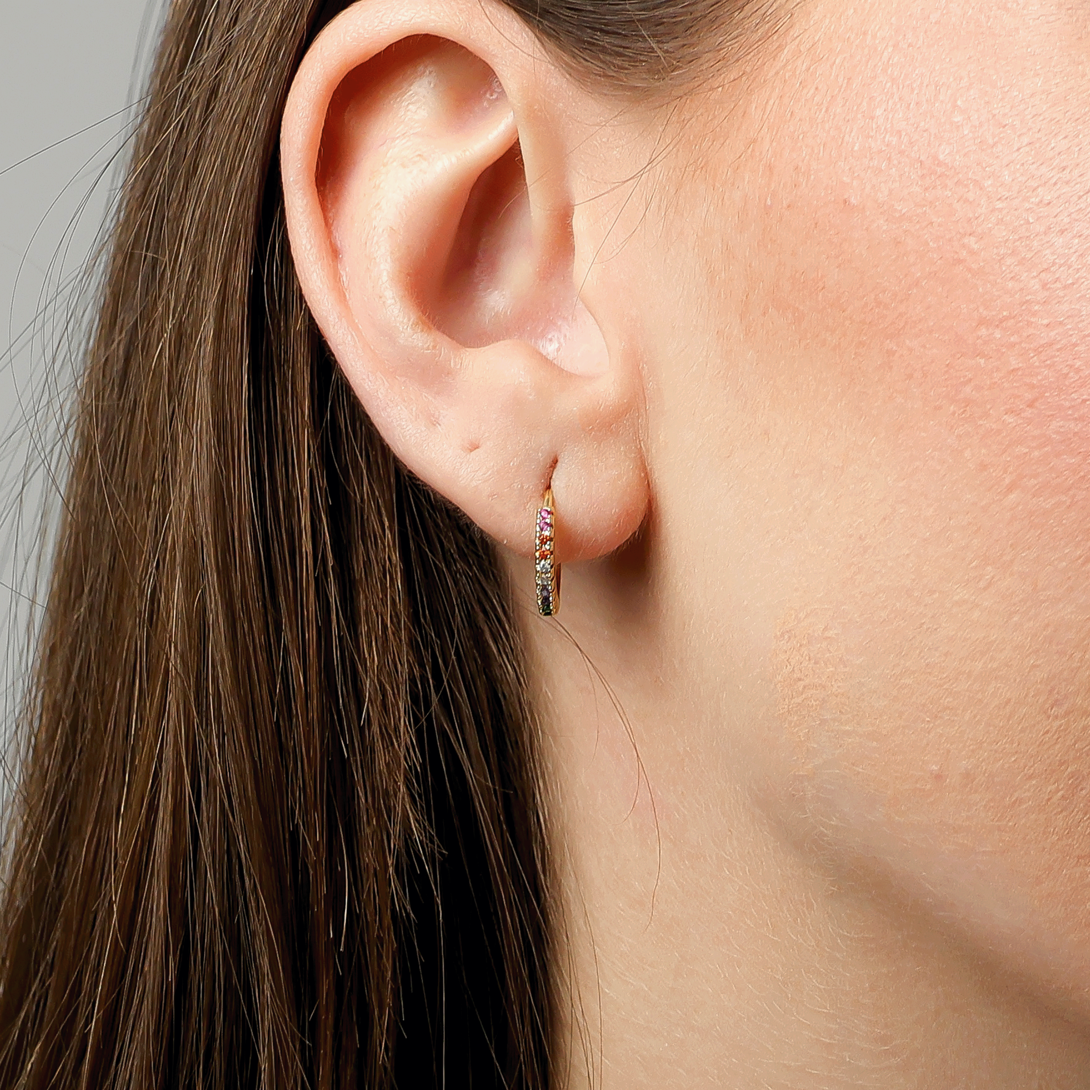 Pescatore Zirconia Hoop Earrings - Large | Gold
