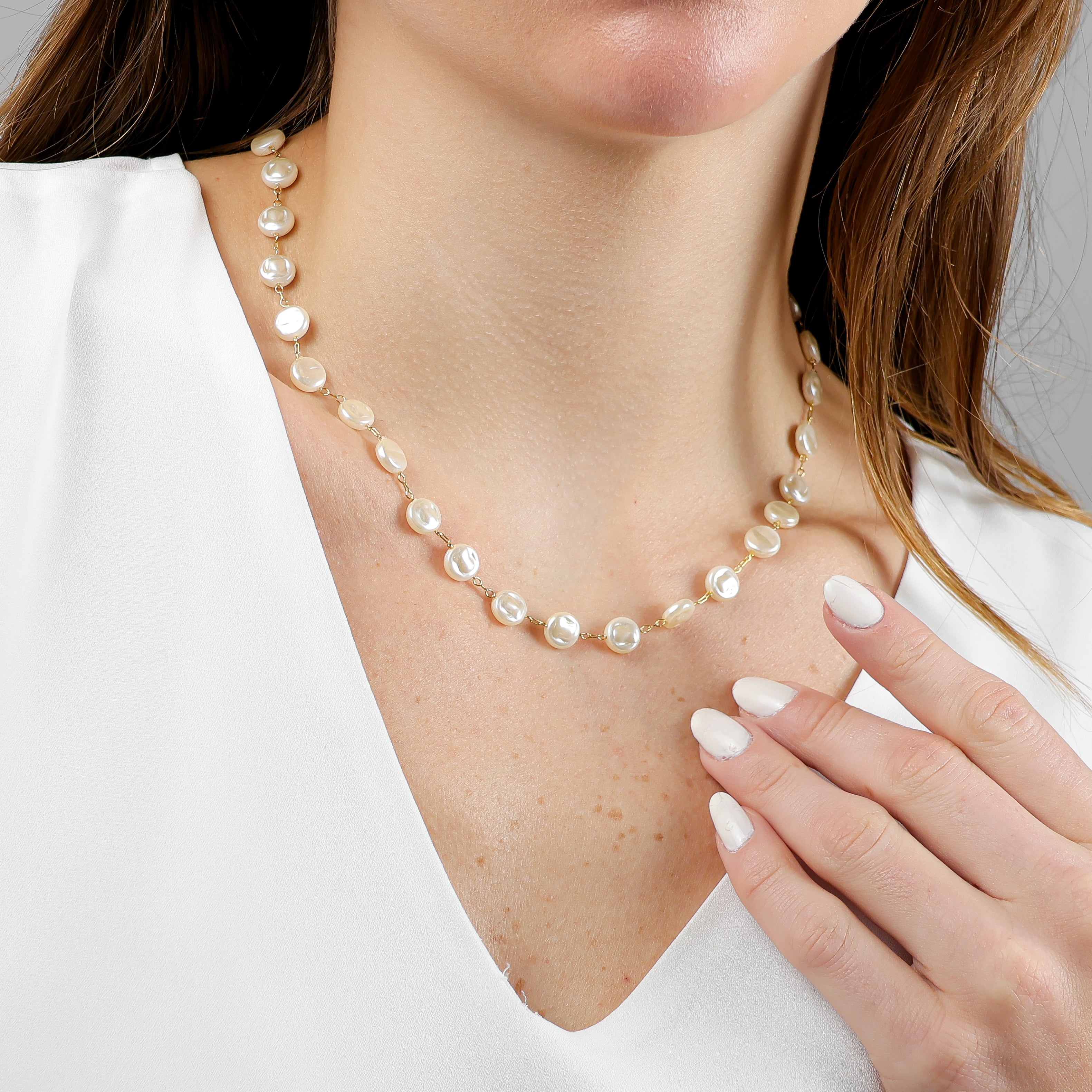 Alondra Freshwater Pearl Necklace | Gold