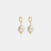Cardellino Pearl Hoop Earrings | Gold