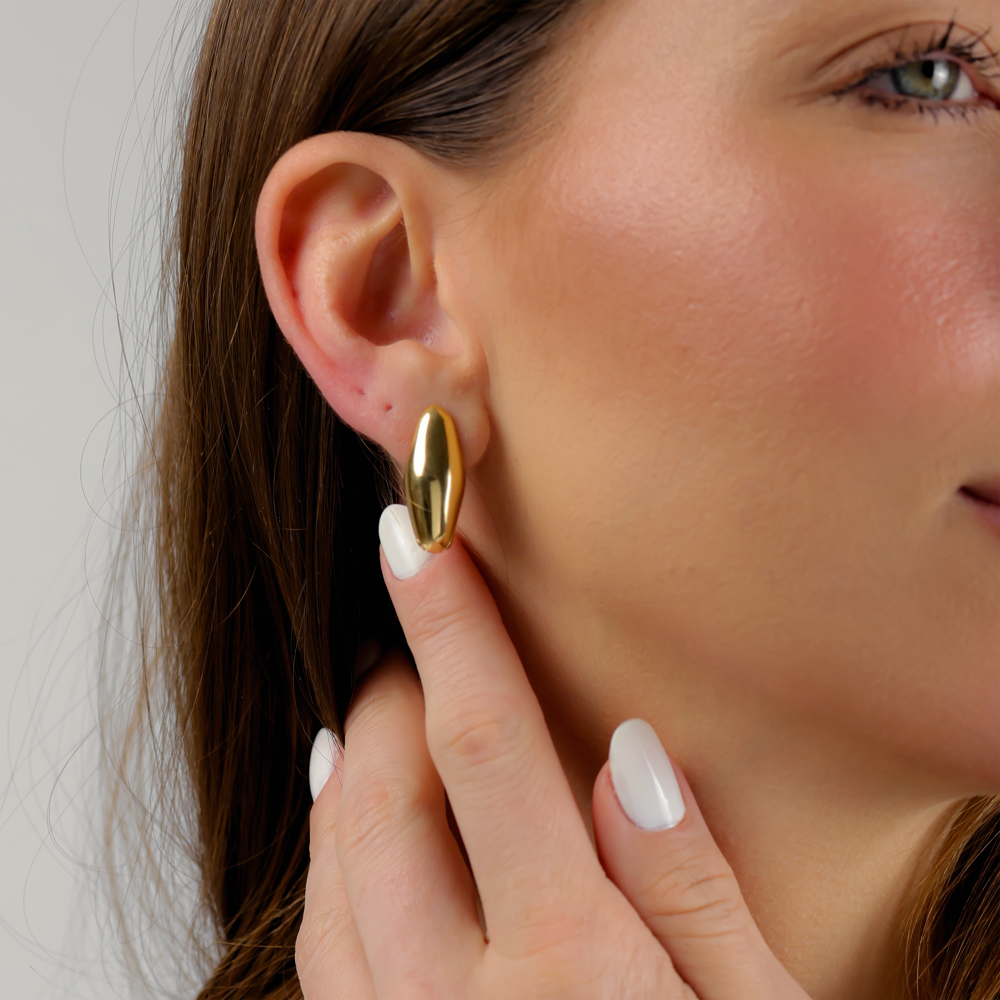 Rondine Hoop Dome Earrings | Gold