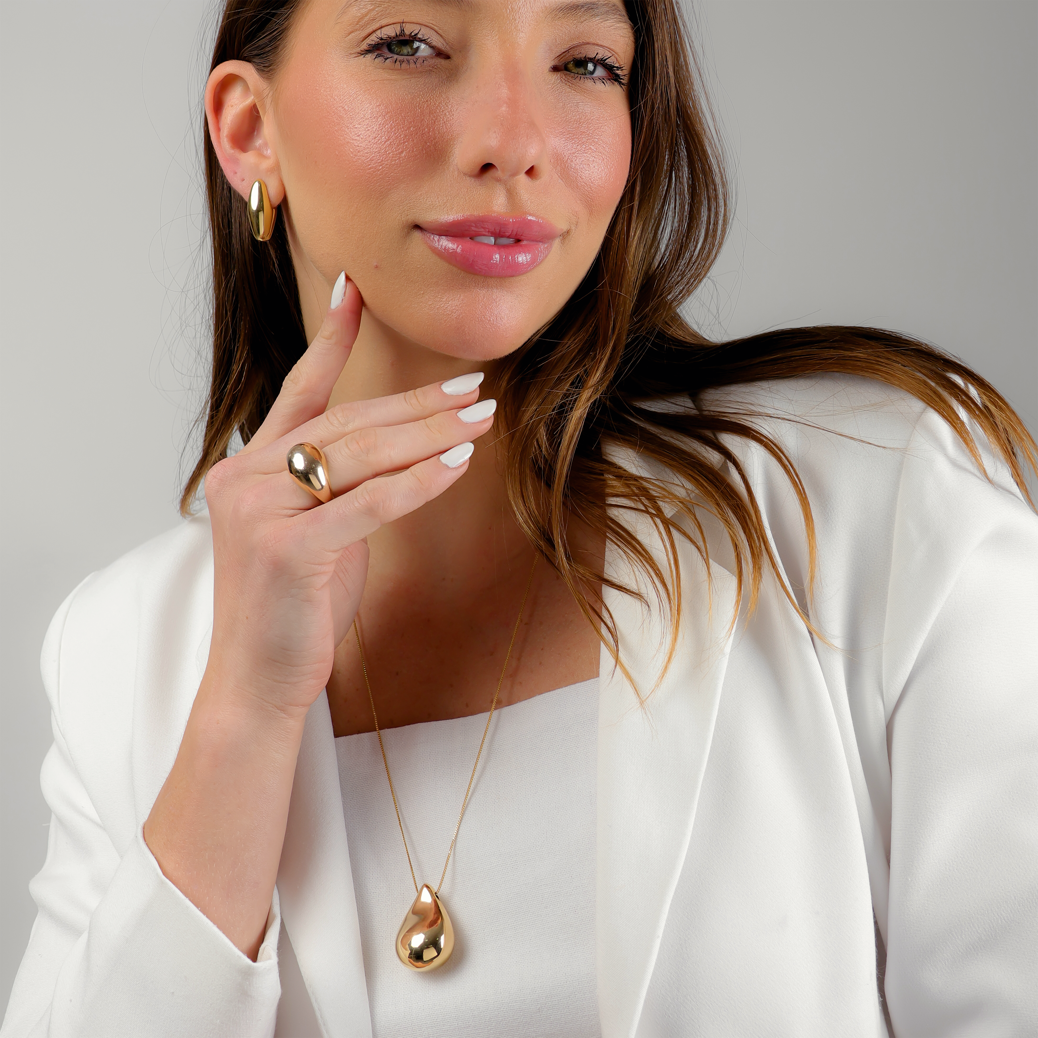 Sarda Dome Long Necklace | Gold