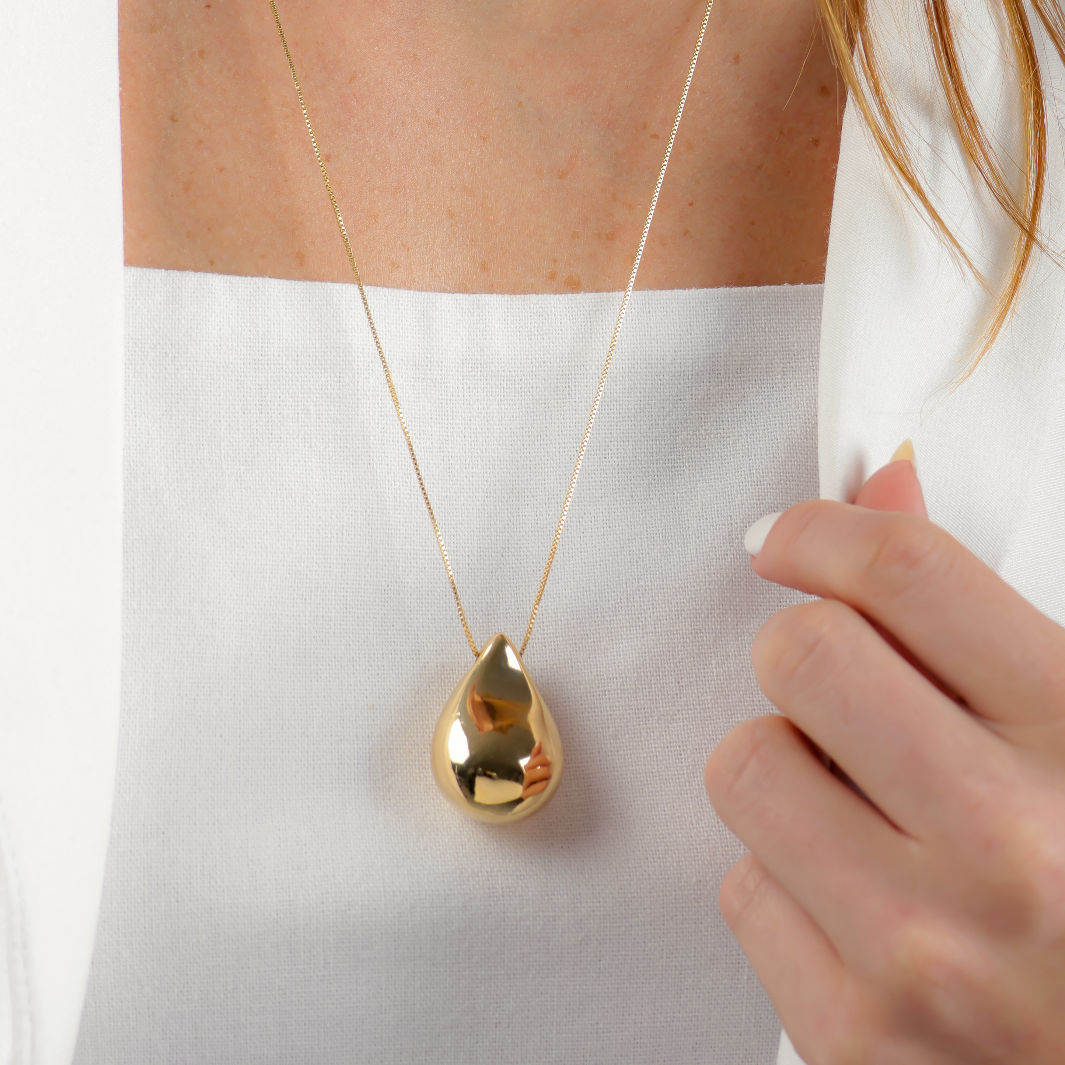 Sarda Dome Long Necklace | Gold