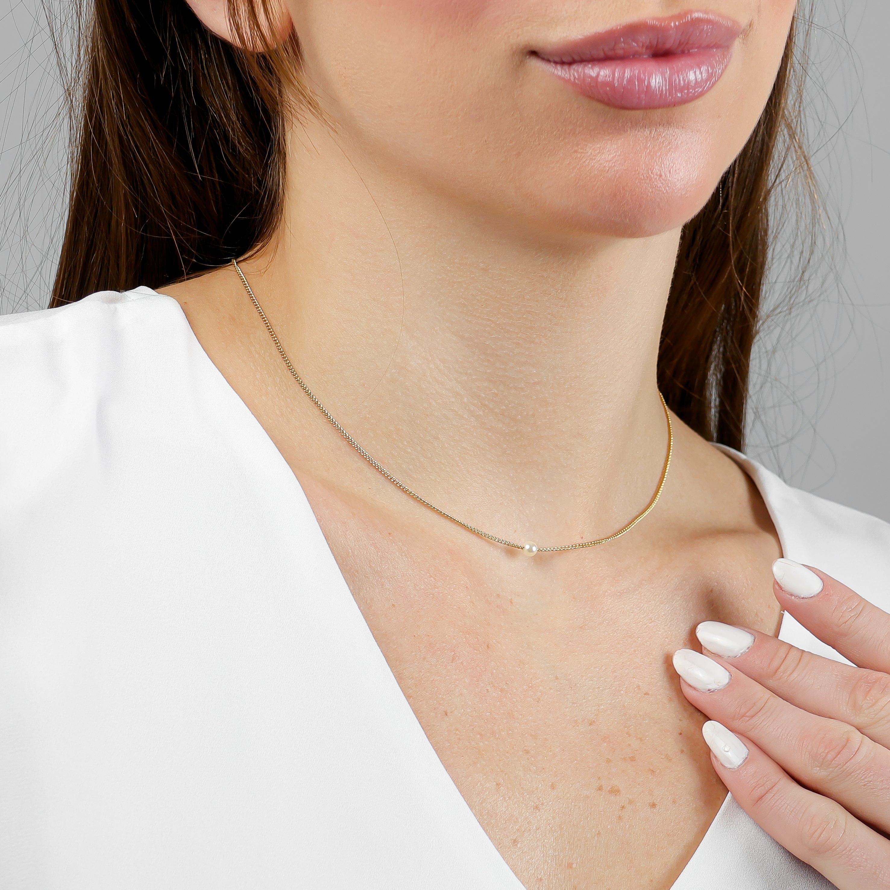 Molucche Mini Pearl Necklace | Gold