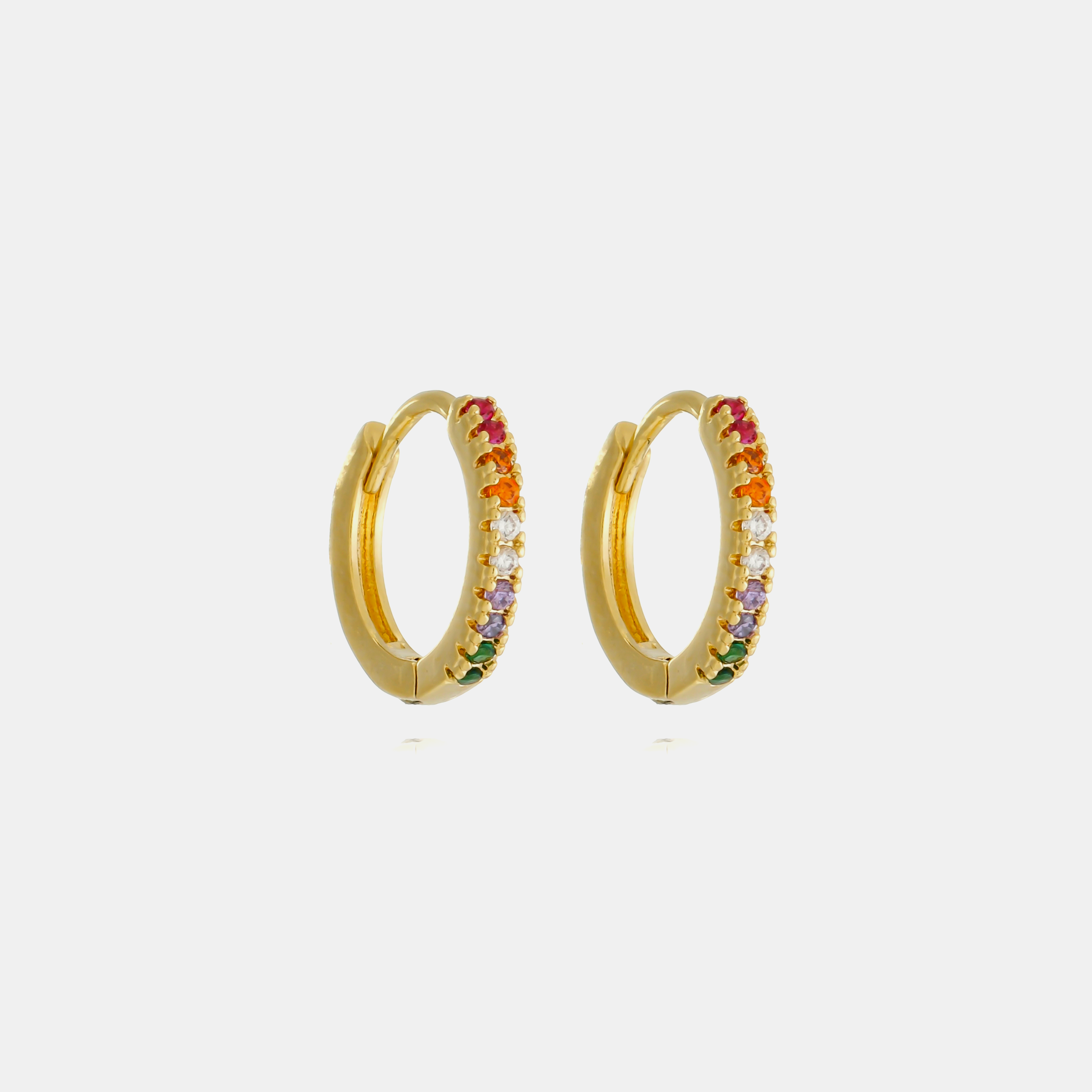 Pescatore Zirconia Hoop Earrings - Large | Gold