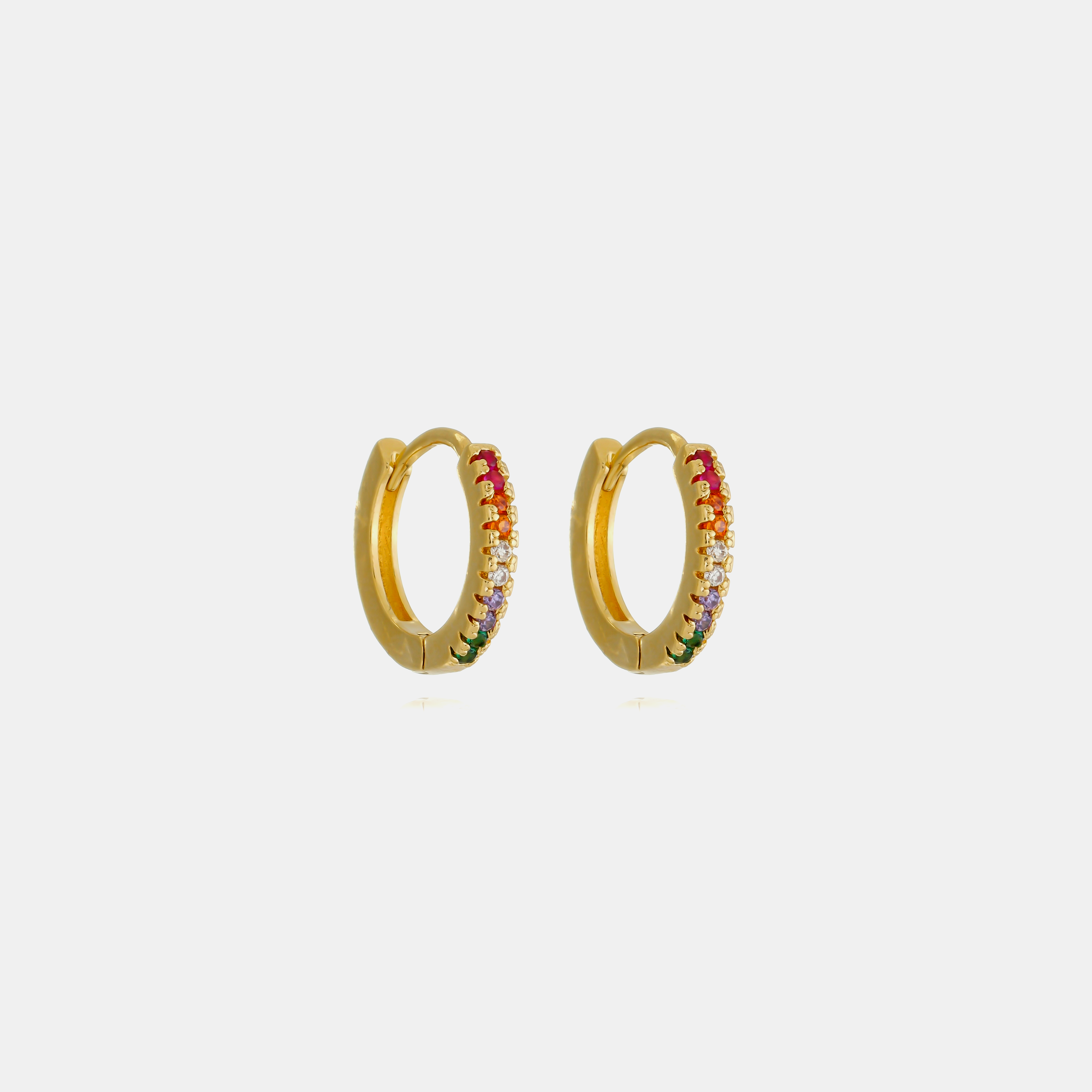 Pescatore Zirconia Hoop Earrings - Medium | Gold