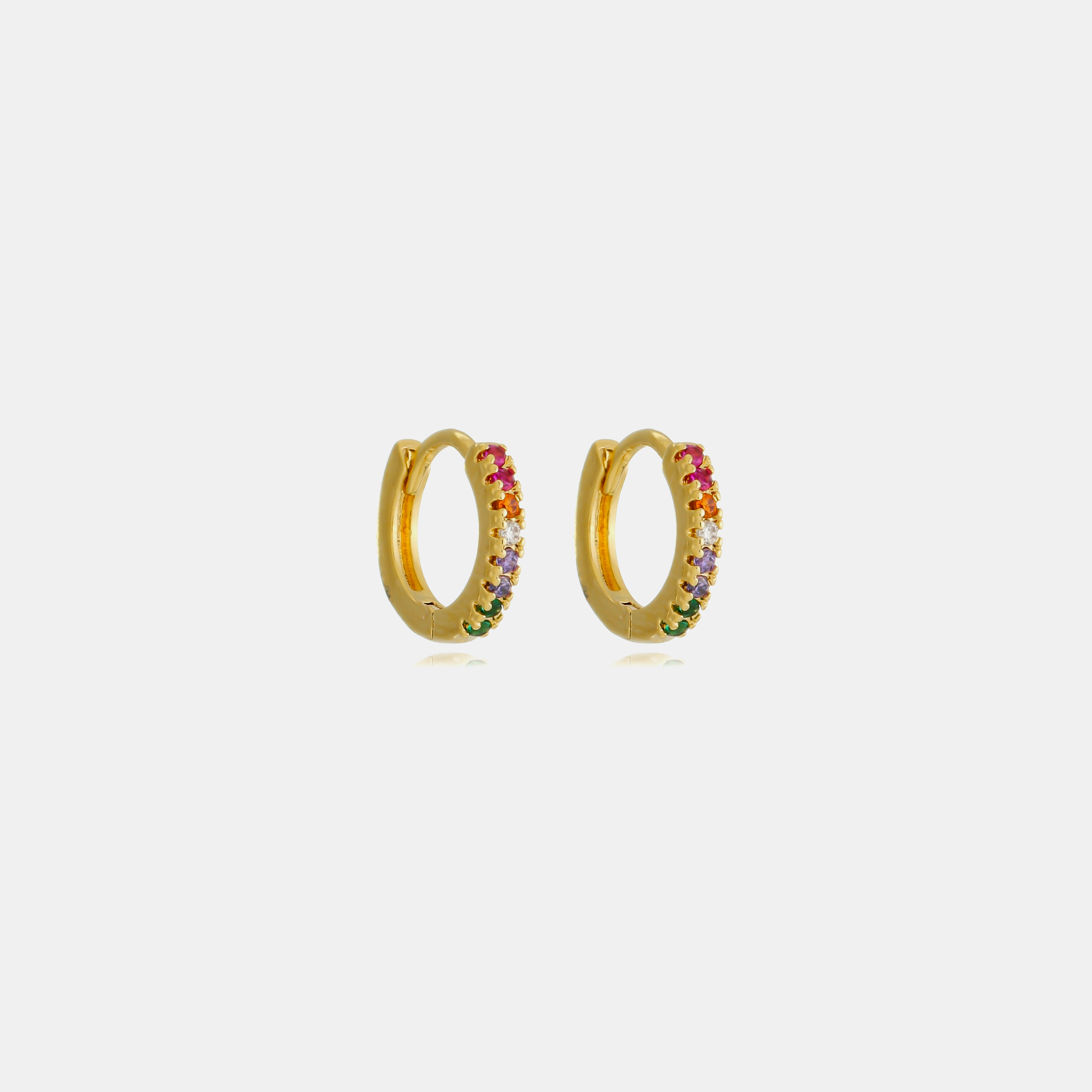 Pescatore Zirconia Hoop Earrings - Small | Gold