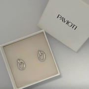 Colombella Oval Drop Earrings | Gold & Silver