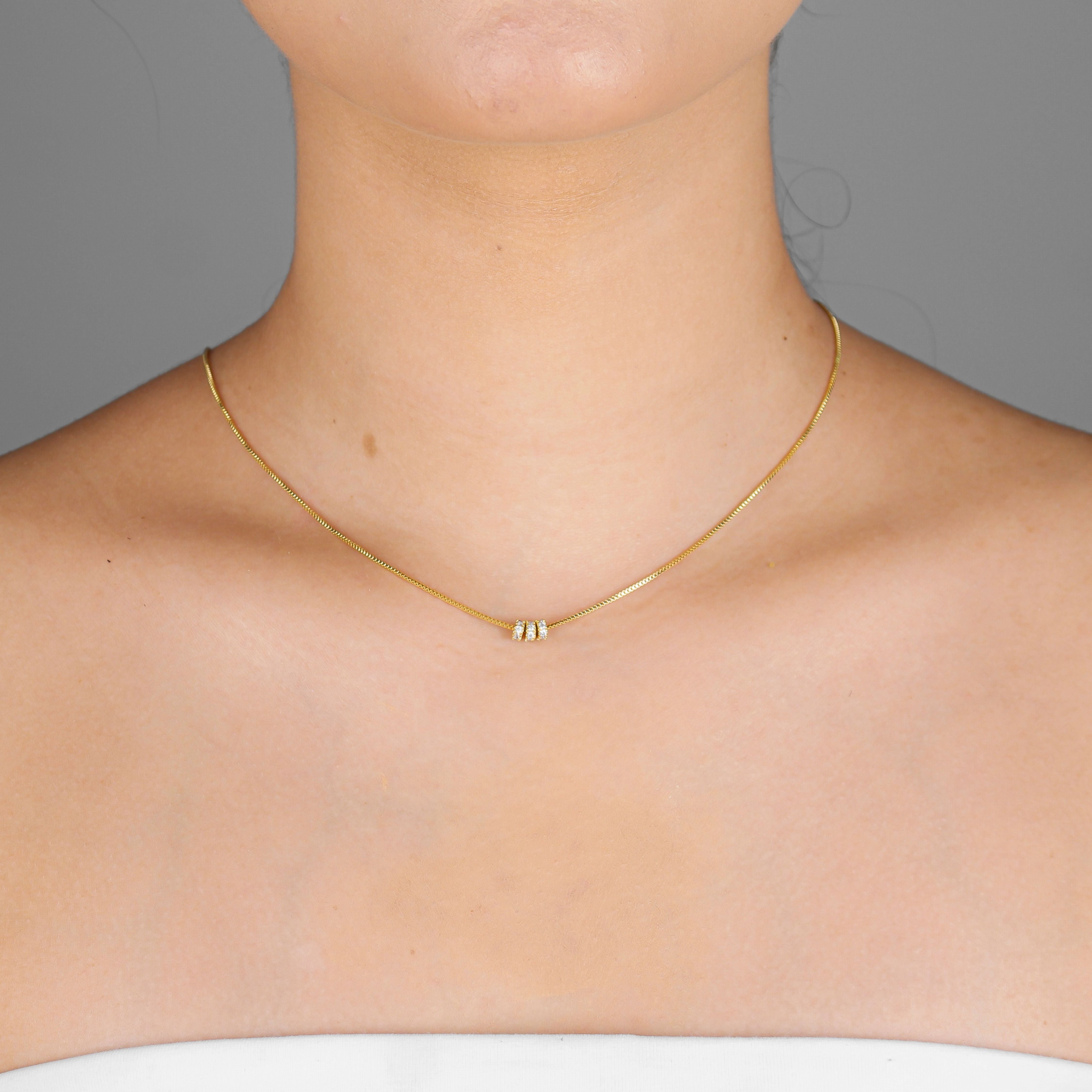 Scarlatto Zirconia Necklace | Gold