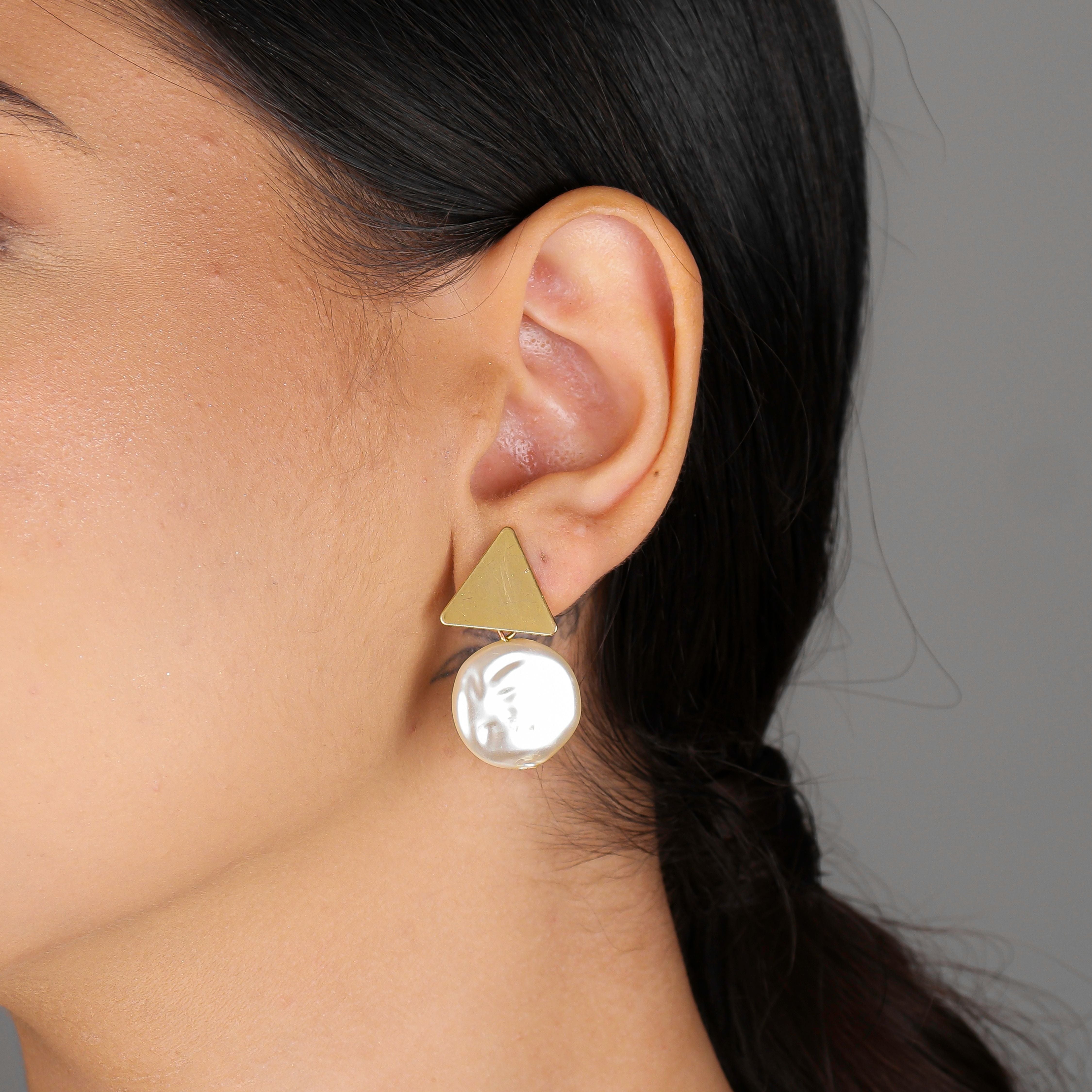 Airone Pearl Drop Earrings | Gold